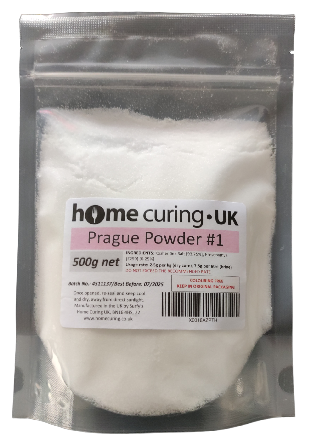 Cure #1 (Prague Powder Number One) - Instacure #1 - Colouring Free - Surfy's Home Curing Supplies