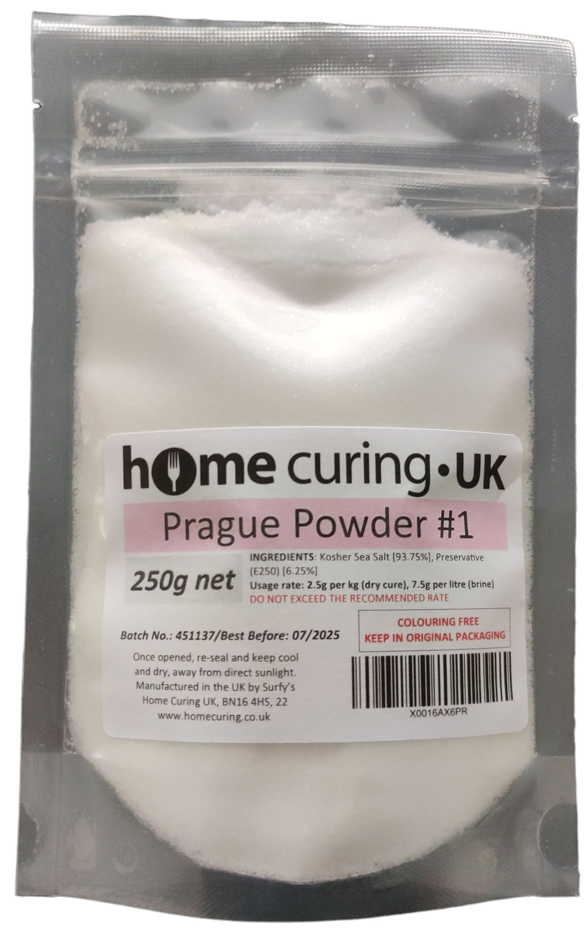 Cure #1 (Prague Powder Number One) - Instacure #1 - Colouring Free - Surfy's Home Curing Supplies