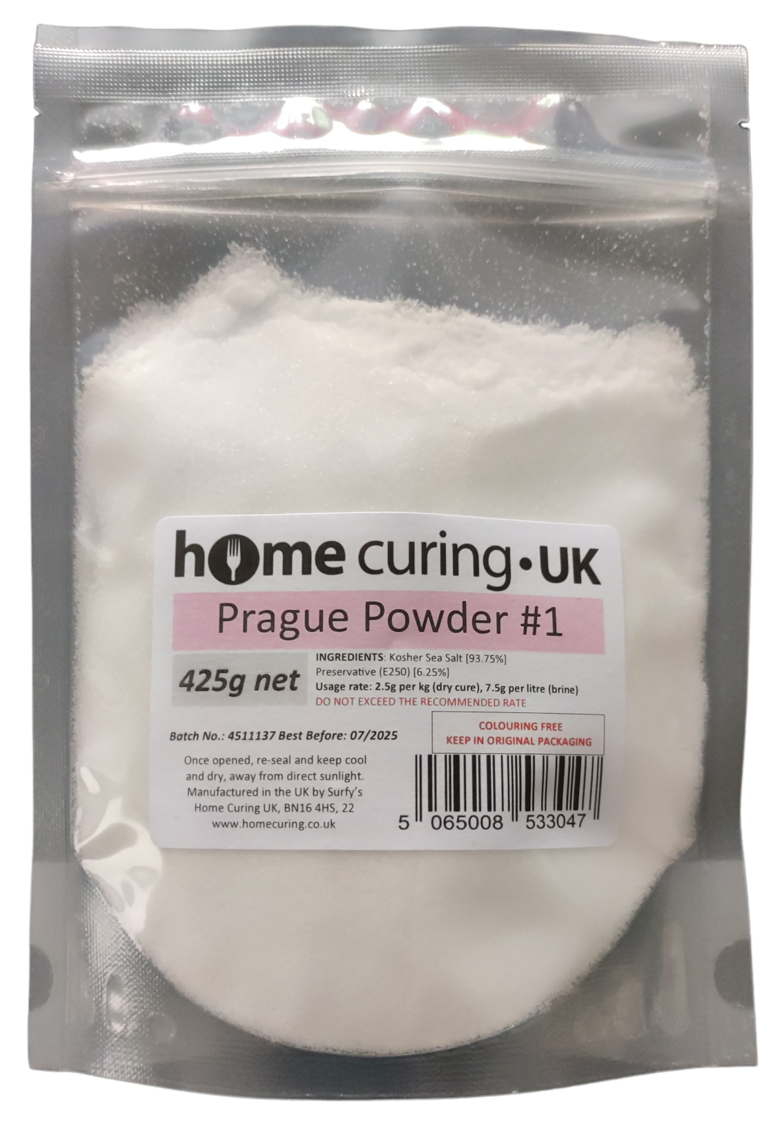 Cure #1 (Prague Powder Number One) - Instacure #1 - Colouring Free - Surfy's Home Curing Supplies