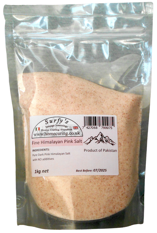 Fine Himalayan Pink Salt - 1kg - Surfy's Home Curing Supplies